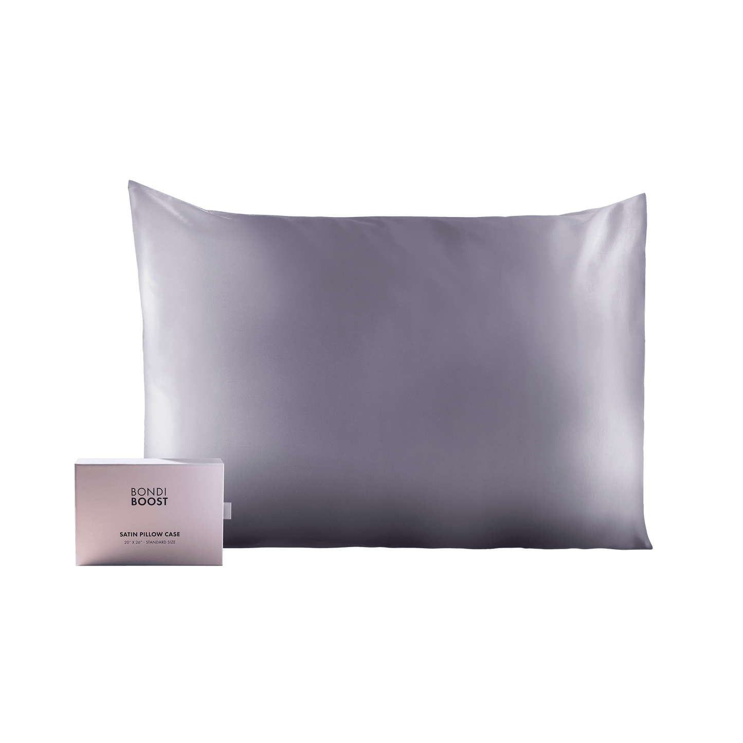 GREY SATIN PILLOWCASE- STANDARD