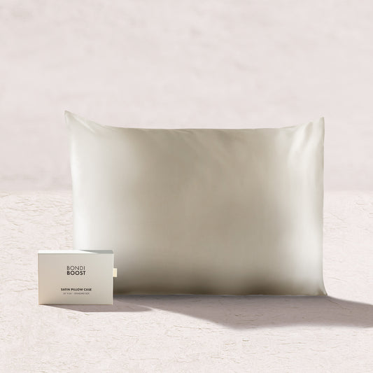 IVORY SATIN PILLOWCASE- STANDARD