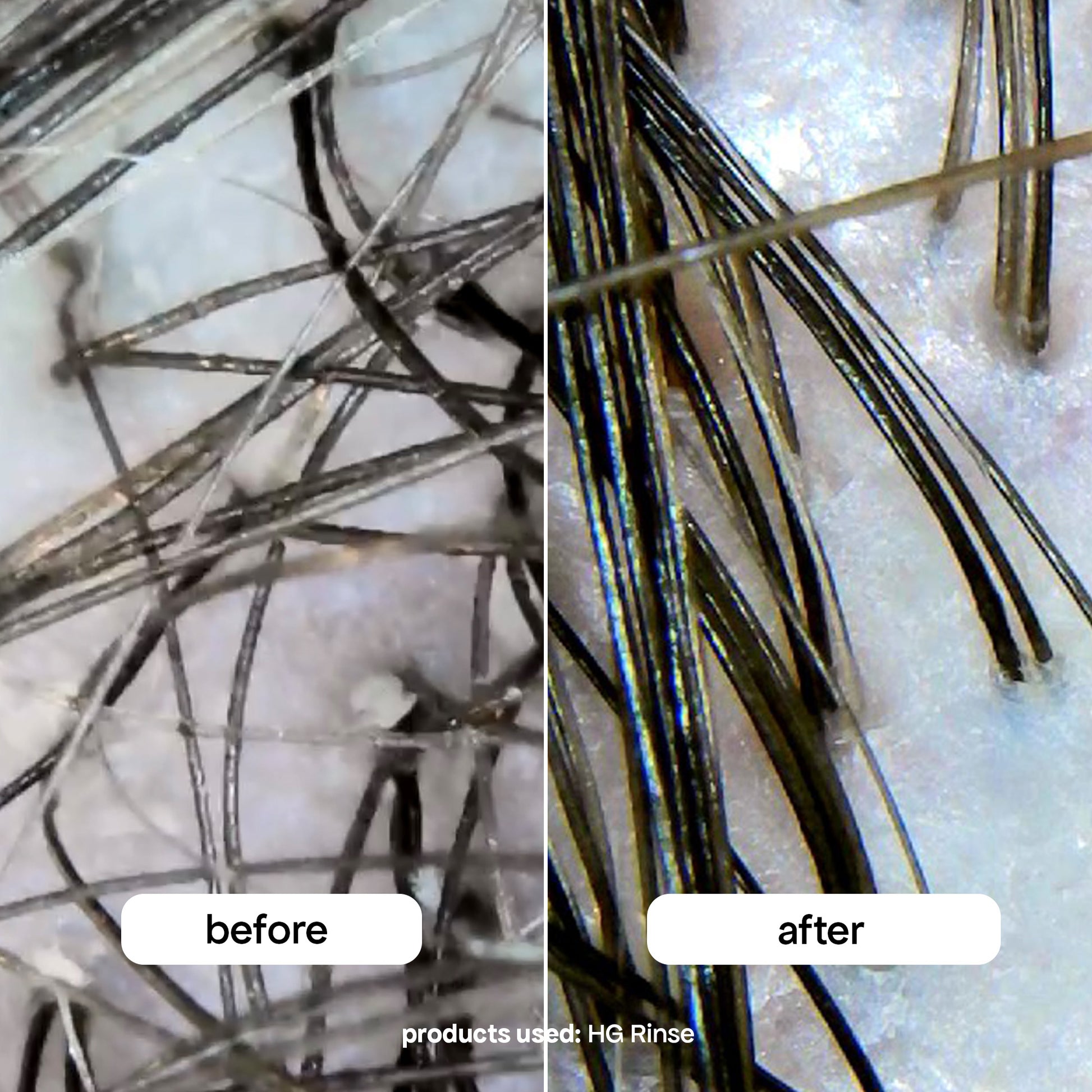 before and after hg rinse 