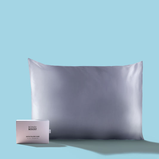 GREY SATIN PILLOWCASE- STANDARD