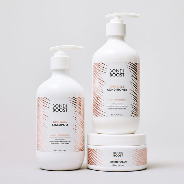 Curl Boss Trio - Curl Defining Shampoo + Conditioner + Styling Cream